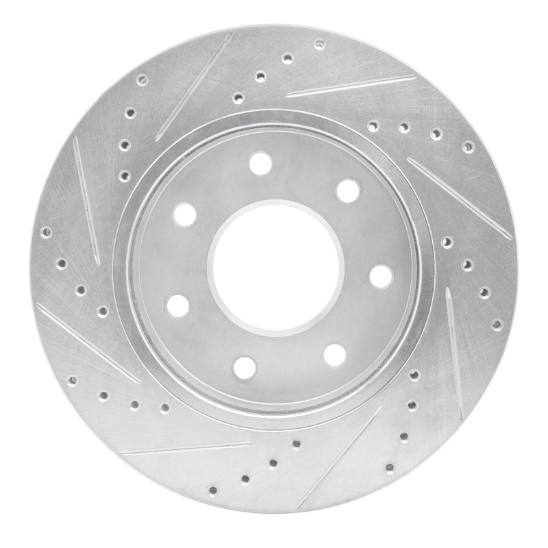 Ford F-150 Brake Rotor (1) - Front Right - R1 Concepts - Drilled & Slotted - Silver - `04-`08